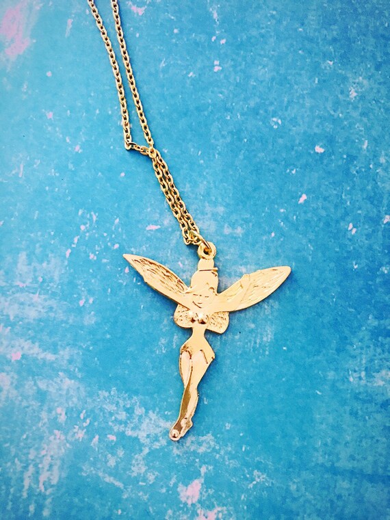 Fairy Necklace Golden Tinkerbell Fairy Christmas Fairy