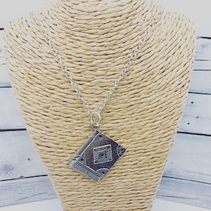 Book Necklace , Book Lovers Necklace, Spell Book Necklace, Readers Gift, Book Lover Jewellery