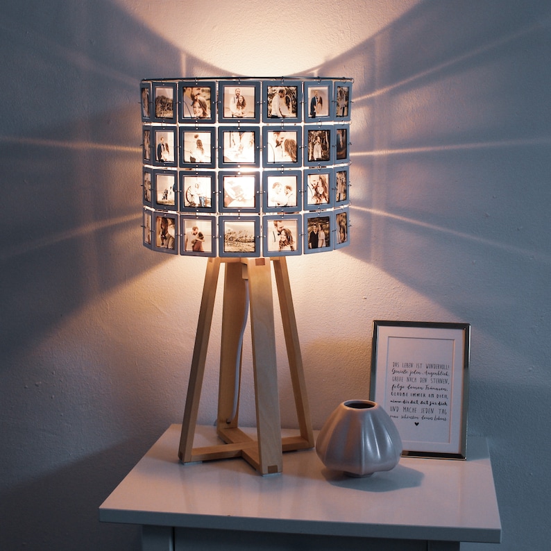 Lampe mit Fotocollage
