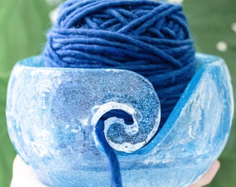 Handmade Textured Blue Yarn Bowl