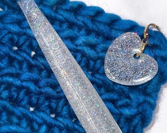 Large Glitter Heart Stitch Marker Set || Stitch Marker Set, Knitting Markers, Crochet Notions, Cute Stitch Markers, Knitting Tools