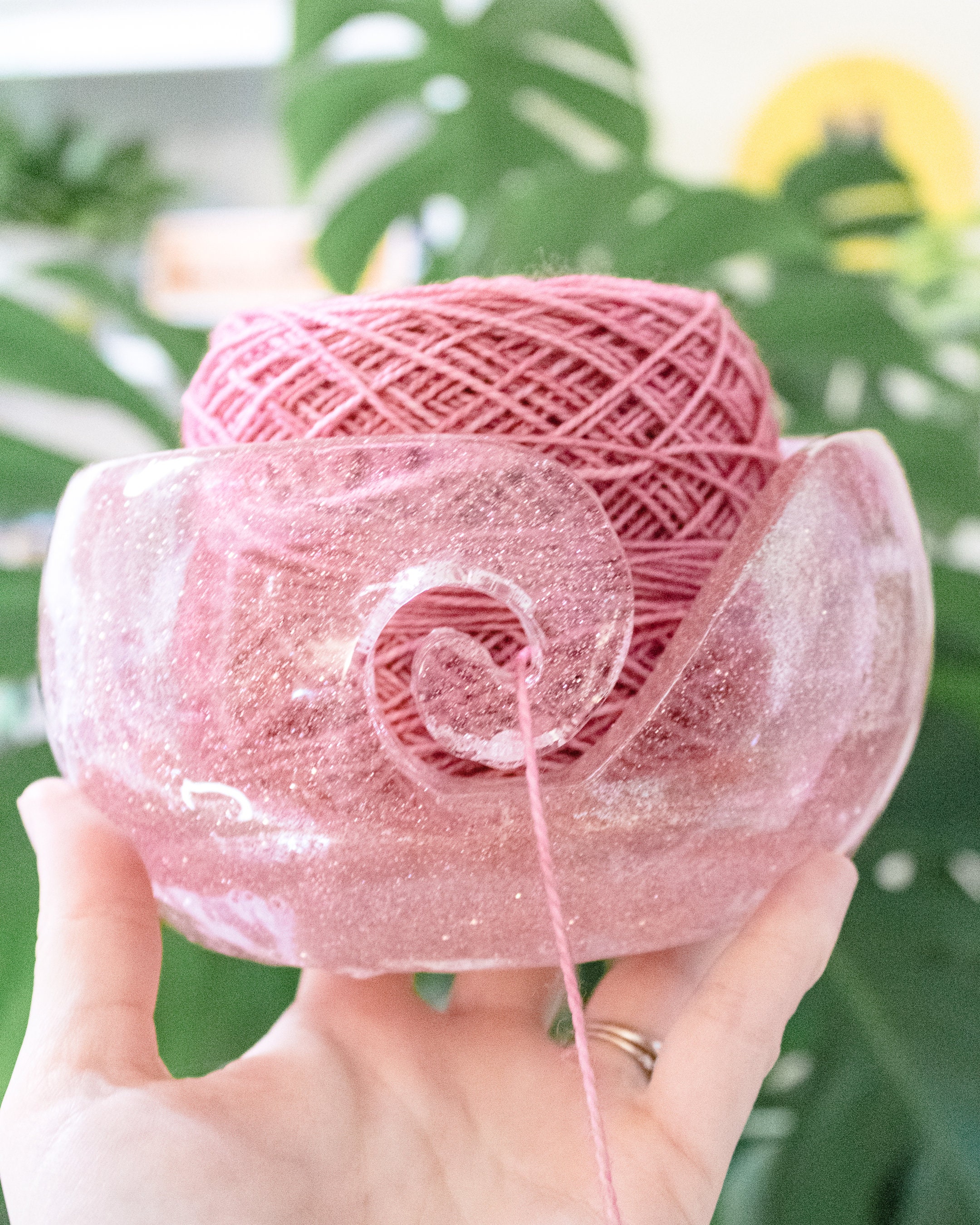 Handmade Textured Rose Gold Yarn Bowl Pink Yarn Bowl, Bowl for
