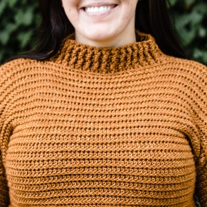 Snow Day Sweater Crochet Turtleneck Sweater Pattern, Easy Crochet Turtleneck, Cozy Crochet Sweater Pattern, Women's Crochet Turtleneck image 1