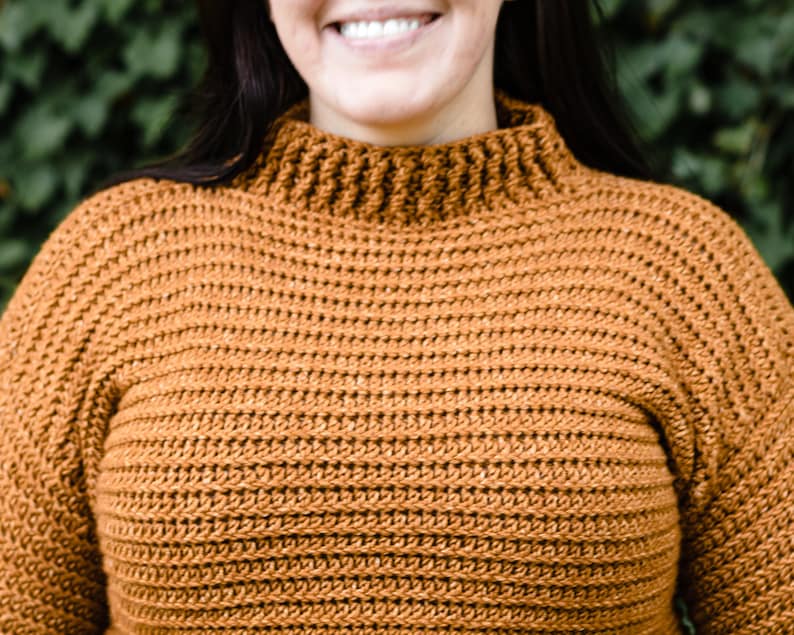 Snow Day Sweater Crochet Turtleneck Sweater Pattern, Easy Crochet Turtleneck, Cozy Crochet Sweater Pattern, Women's Crochet Turtleneck image 1