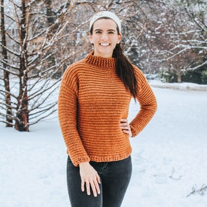 Snow Day Sweater Crochet Turtleneck Sweater Pattern, Easy Crochet Turtleneck, Cozy Crochet Sweater Pattern, Women's Crochet Turtleneck image 4