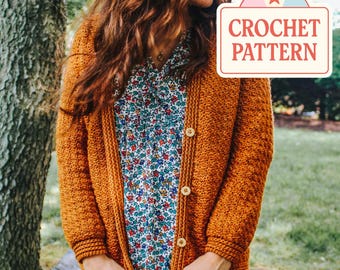 Ava Cardigan Crochet Pattern: Women's Cozy Cardi (PDF Download)