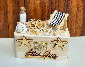 Mini Geschenkbox Geburtstag zum 18, 20, 30, 40, 50, 60, 65, 70, 80, 90, 100