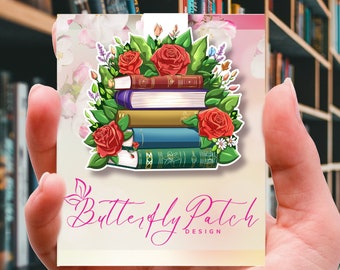 Books and Roses Magnetic Bookmark