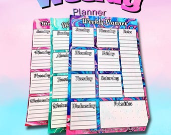 Weekly Planner Notepad | Vibrant Colors, Tearaway Design, To-Do List