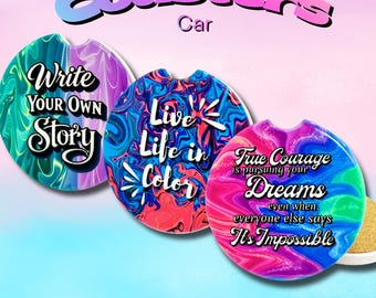 Ceramic Drink Car Coasters | Life in Color Collection | Sublimation