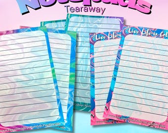 5x8 Lined Notepad | Life in Color Collection | Homemade | Handmade | Tearaway