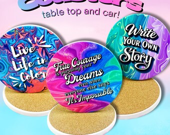 Ceramic Drink Coasters | Life in Color Collection | Sublimation