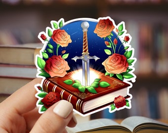Sword in a Book Vinyl Sticker