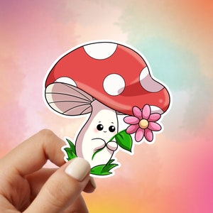 Autocollant en vinyle fleur de champignon
