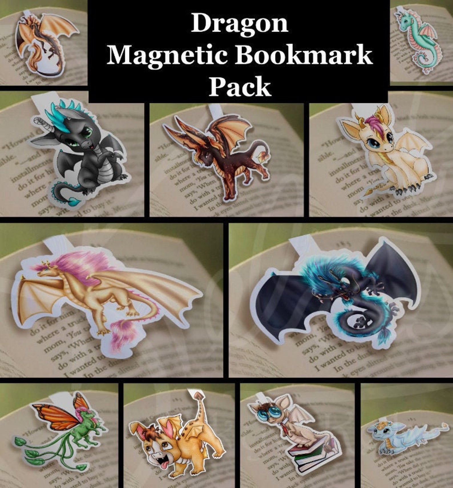 11 Dragon Bookmark Packreadingbook Etsy