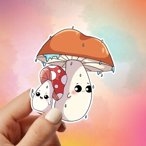 Sticker en vinyle Champignons de la pluie