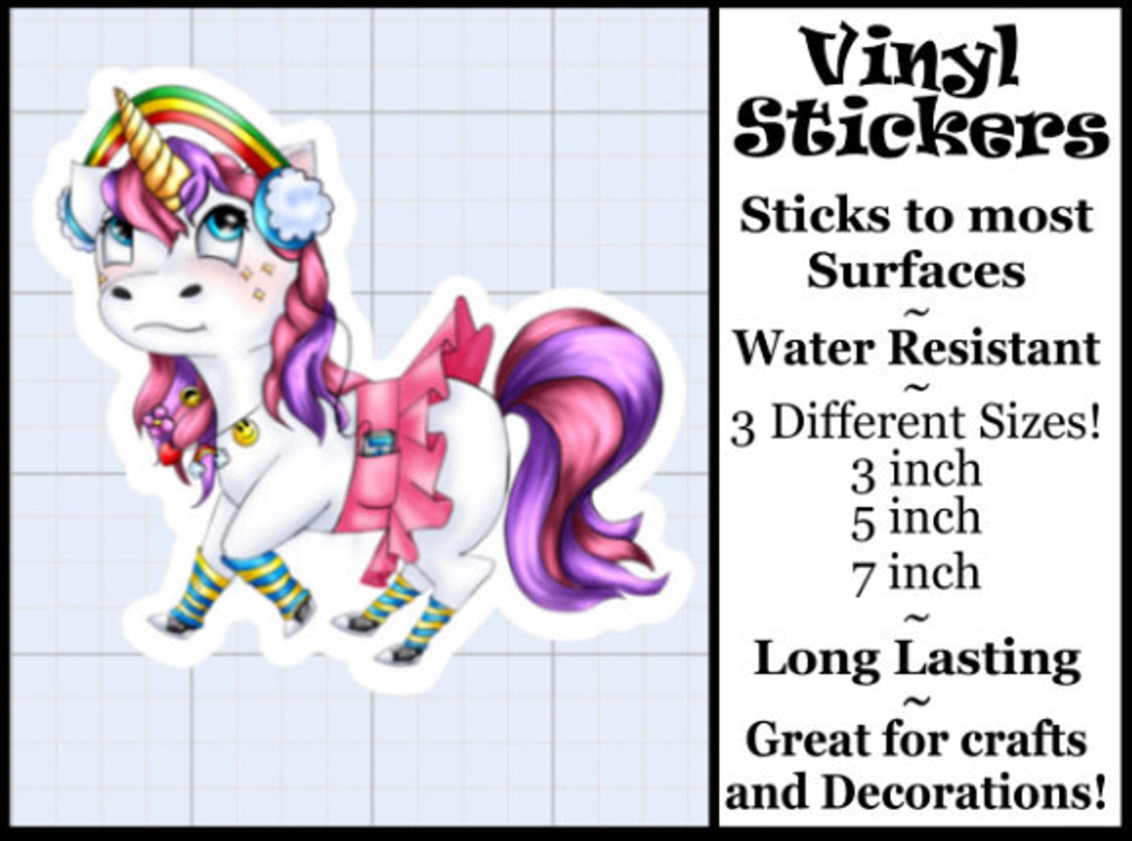 Unicorn Vinyl DecalVinyl StickerVinyl Unicorn Decoration Etsy