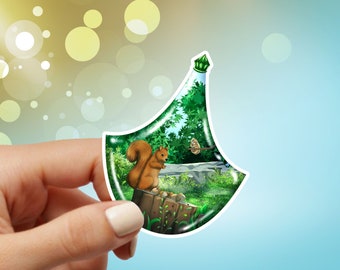 Squirrel in a Bottle Vinyl Sticker