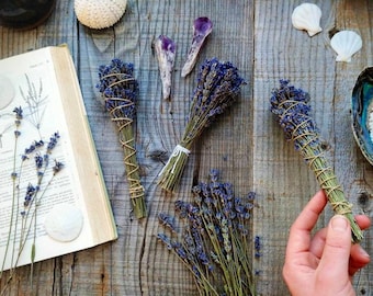 60-80 stems Grade B Organic local Lavender,bouquet or smudge stick,floral incense ~Relaxation~Peace ~Healing~Throat Chakra