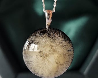 Real dandelion necklace,handmade bio organic resin necklace,real plant necklace,dandelion jewelry, dandelion gift,birthday gift for her