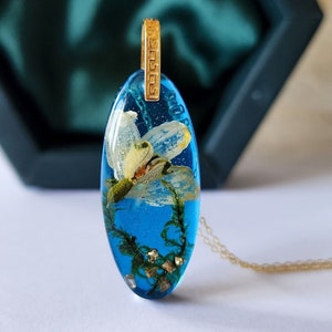 Real snowdrop necklace handmade sterling silver gold bio organic resin snowdrop flower jewelry  birthday gift for her spring jewelry