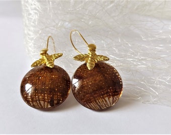 銅ハチミツバチドロップイヤリング ハンドメイド銅イヤリング　並行輸入