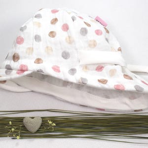 Muslin hat in desired size as a summer hat and sun protection, peaked cap, muslin hat, children's sun hat image 6