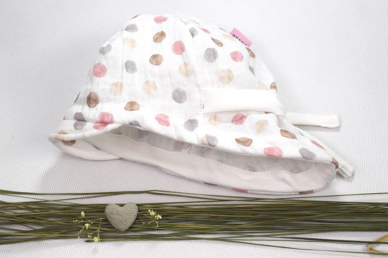 Muslin hat in desired size as a summer hat and sun protection, peaked cap, muslin hat, children's sun hat image 6