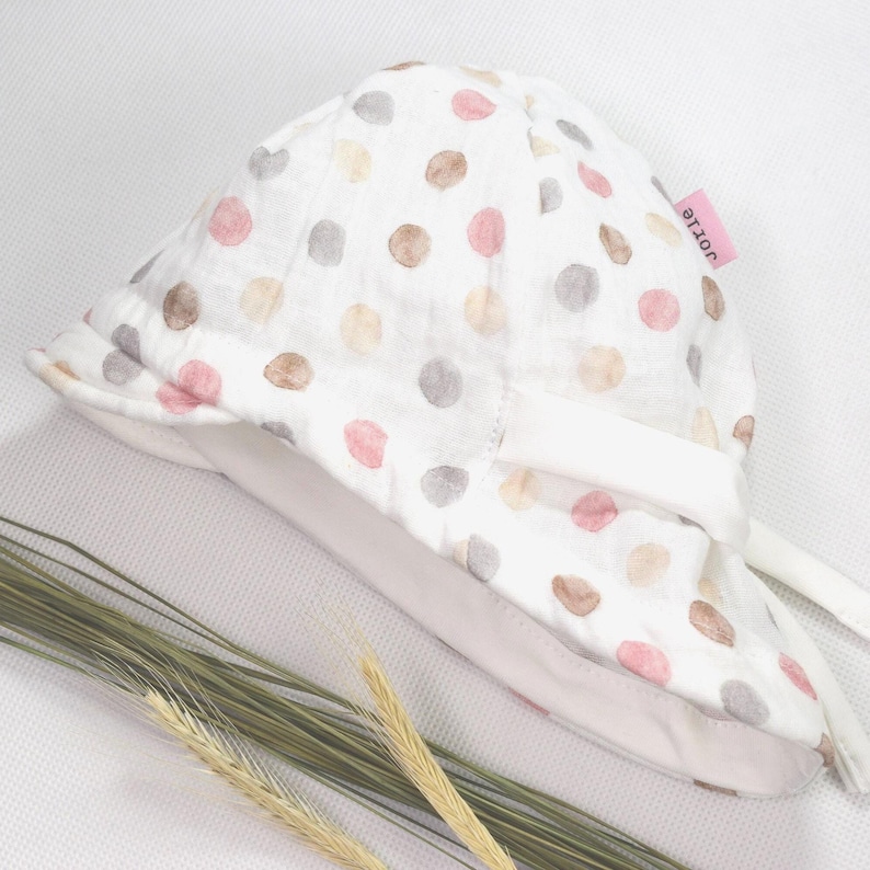 Muslin hat in desired size as a summer hat and sun protection, peaked cap, muslin hat, children's sun hat image 1