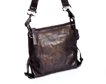 Leather bag aunts & uncles shoulder bag dark brown