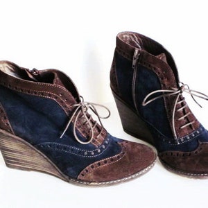 Shoes by Riccardo Cartillone 40 suede wedge heel image 1