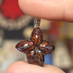 Star flower ceramic necklace pendant