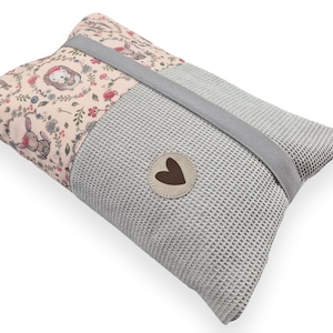 Windeltasche, Wickeltasche, Windeltasche Hase, Reh, Igel, Geschenk Geburt, Windeltasche blau, Waffelpique, Pique, Waffelstoff, romantisch