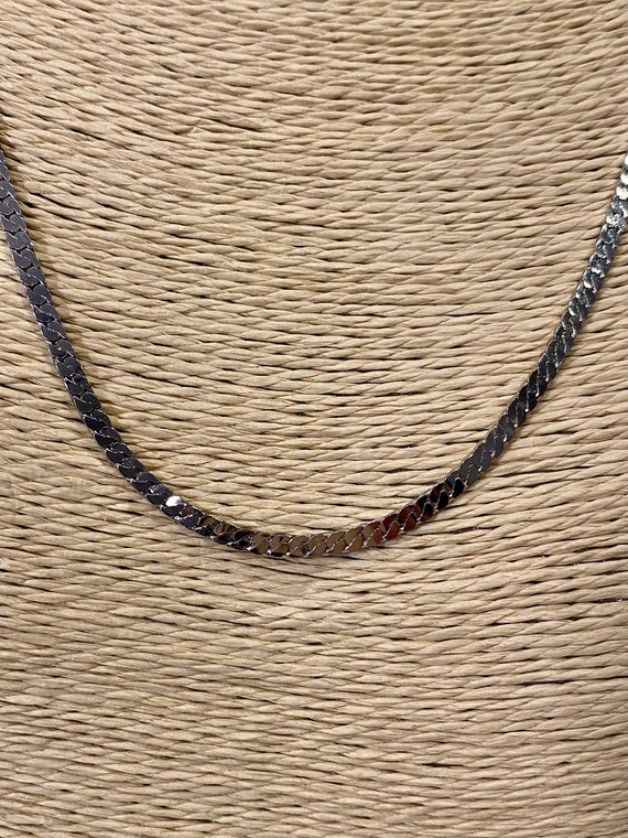 1960s Signed by CC Curb Chain Necklace, Stainless 