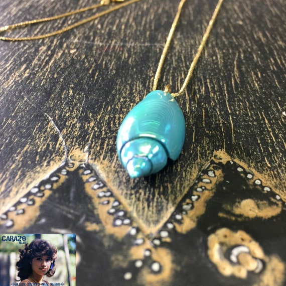 Turquoise Junonia Shell Necklace by She Shells, Se