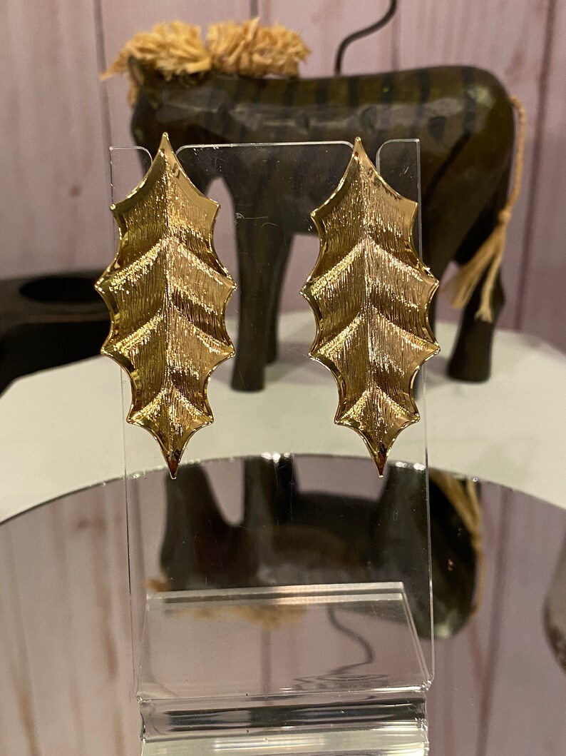 Egyptian Earrings Love Statement Earrings 1960s Cleopatra/'s Passion Textured Ivy Earrings Bridal Earrings Gifts for Her Birthday NOS