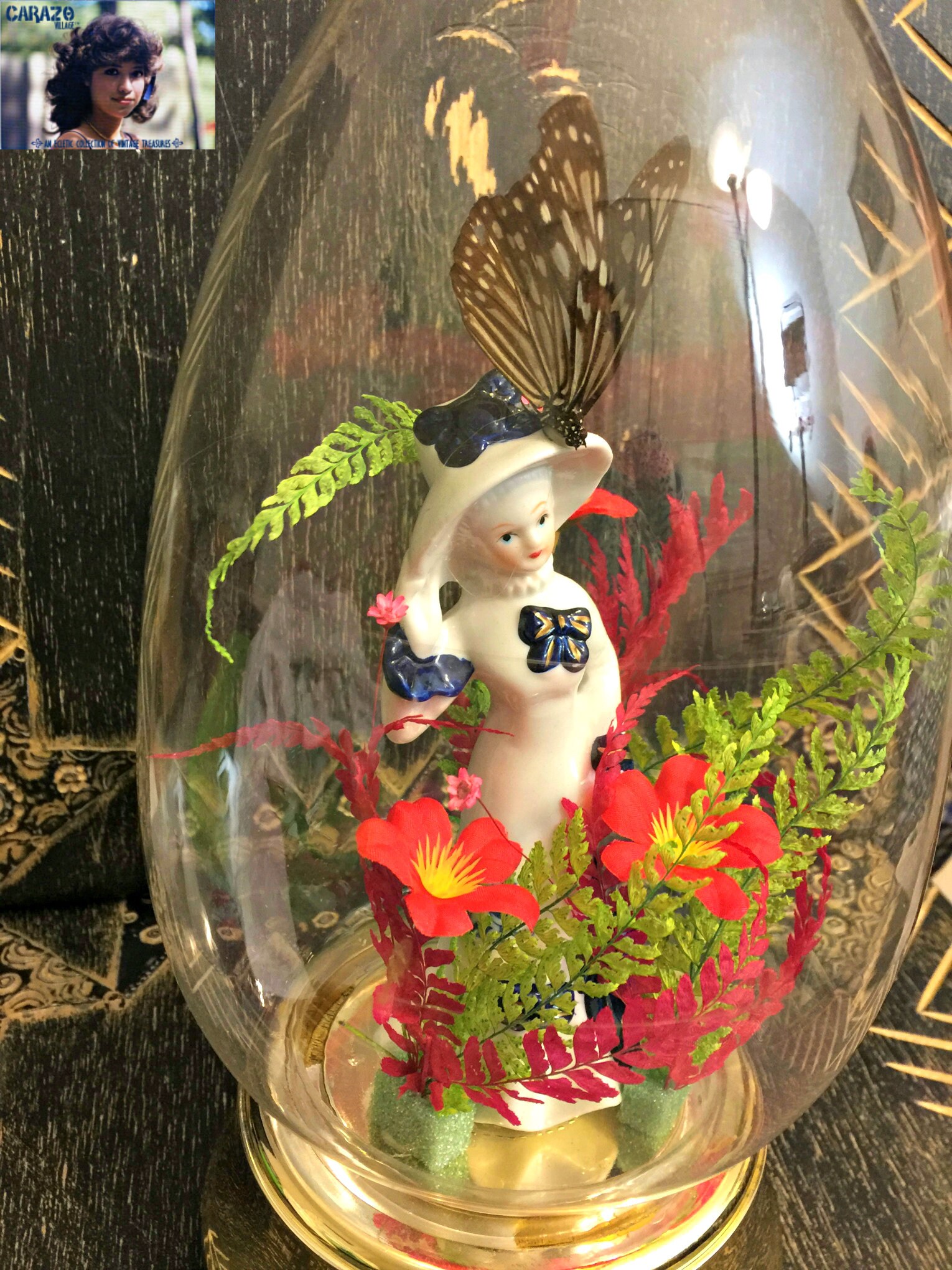 1960s Victorian Lady Automata, Glass Dome Automata, NOS, Automaton ...