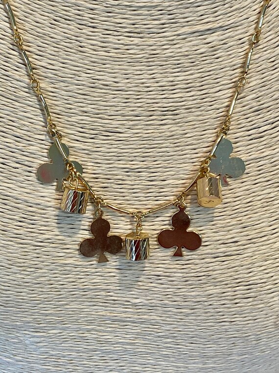 Shamrock 1960s Three Leaf Clover Necklaces