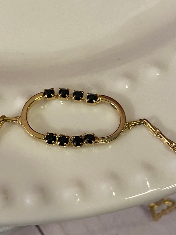 Vintage 14k Yellow Charm Bracelet Oval Link Geometric