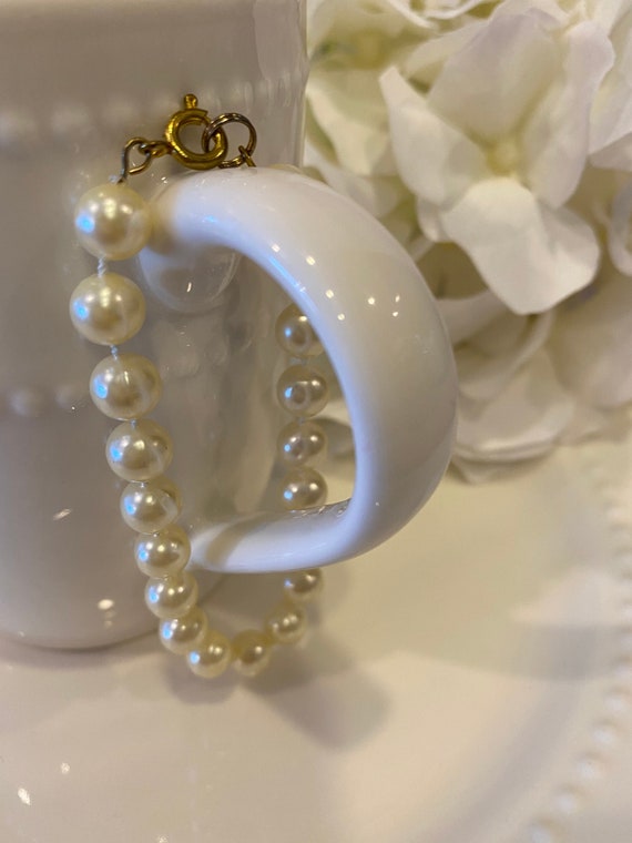 1960s Knotted Faux Pearl Bracelet, NOS, Pearlcore 