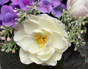 Bouquet Delicate Flowers Gardenia Leaves Watercolor Stock Illustration  1376315783  Shutterstock
