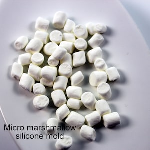 Molde de silicone para micro marshmallows, 35 cavidades. Molde realista para micro marshmallows em formato de comida. Molde para sabonete. Molde para resina. Molde para cera.