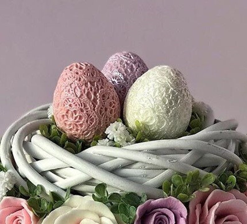 Easter Egg Silicone Mold for Soap. 3d Lace Egg Mold. Etsy