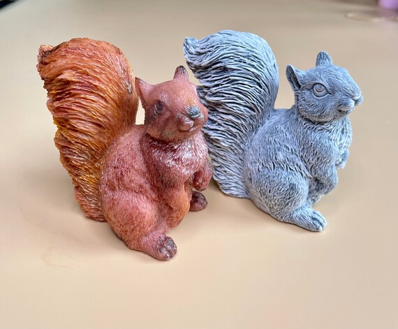 Soap Molds Xidmold 3D Squirrel Candle Mold, Animal Squirrel Silicone Mold For Fondant, Cake Decor, Soap, Epoxy Resin, Plaster Ornament, DIY Crafts (A Silicone Dog Mold
