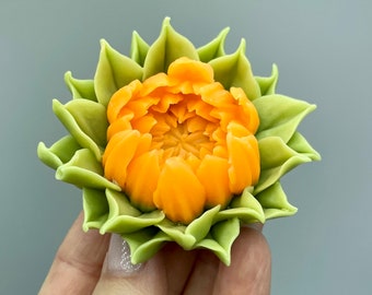 Sunflower bud silicone mold for soap making. Flower silicone Mold. Floral mold for soap arrangement. Craft mold.