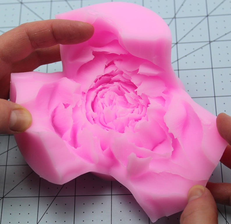 Peony flower 3d silicone mold for Soap. Soap making Supplies. image 4