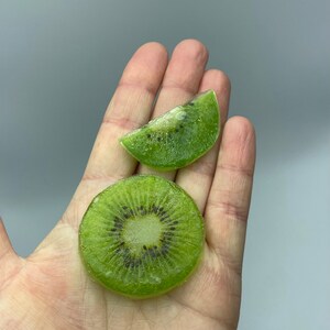 Molde de silicone para kiwi. Molde para fatias de kiwi. Molde de resina epóxi. Molde para sabonete. Molde para embutir.
