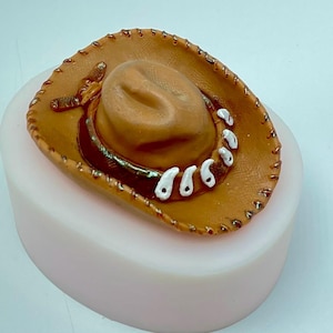 Cowboy hat silicone mold. Soap Epoxy Resin Wax Concrete Chocolate etc...food grade silicone mold. Crocodile Dandy hat with teeth.