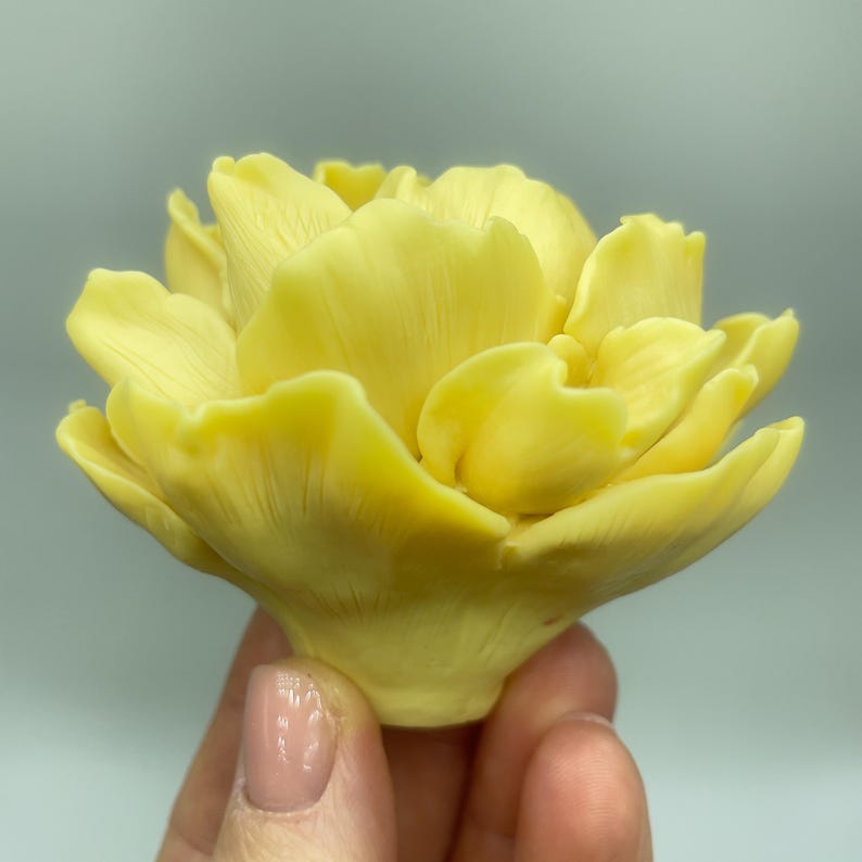 Molde grande de silicone 3D em forma de flor de peônia para sabonete epóxi, etc. Molde de silicone de grau alimentício. imagem 17