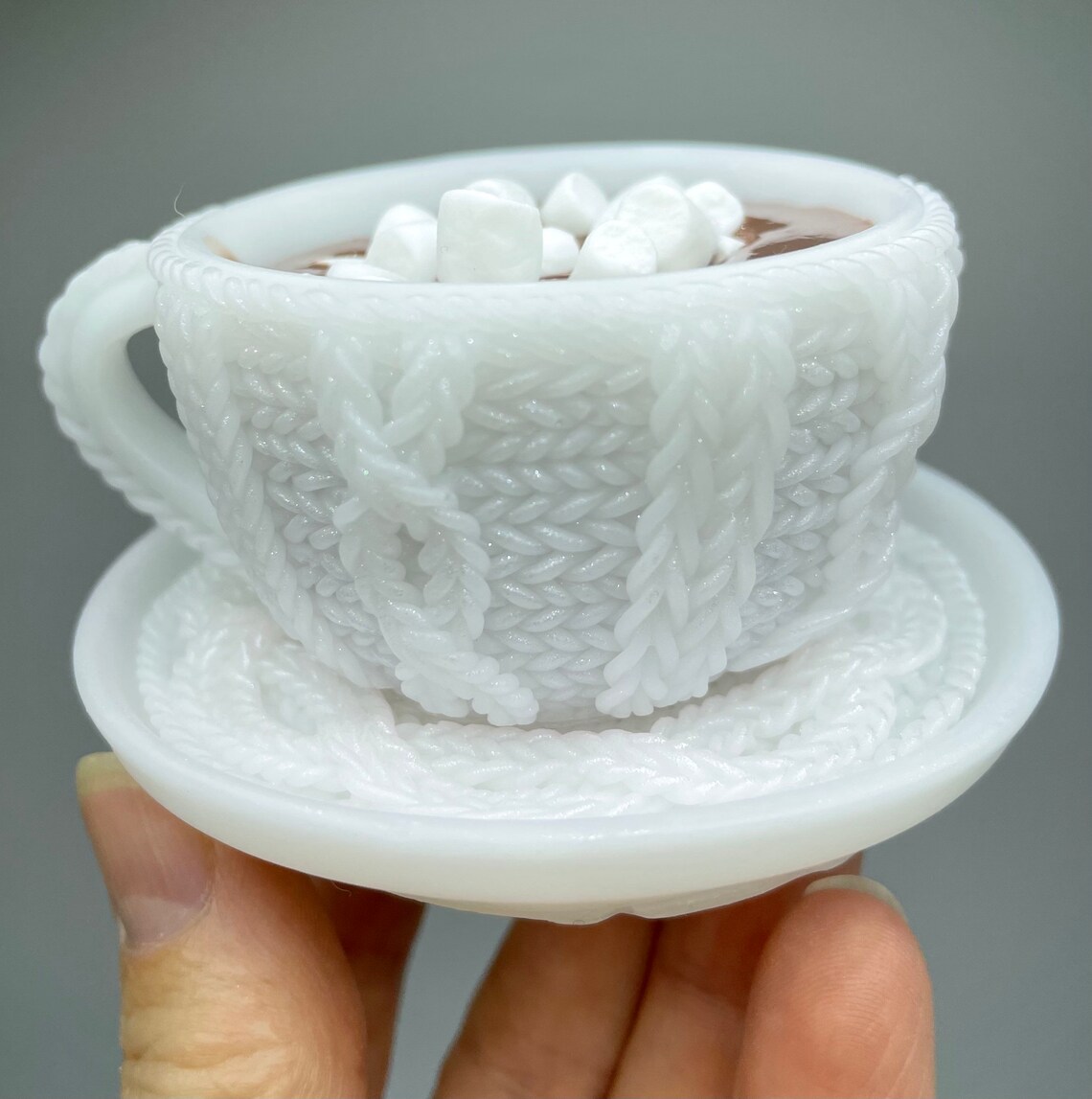 Coffee mug mold. Knitted print tea cup mold. Hot Chocolate cup Etsy